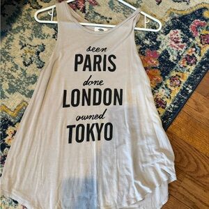Old Navy Light Gray Graphic Tank Top